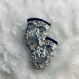 Vintage Comedy/Tragedy Theater Mask Brooch